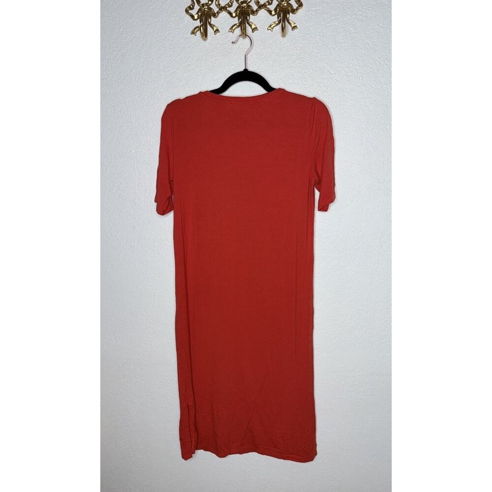 EILEEN FISHER $148 Size XS Watermelon Knee Length T-Shirt Dress Red Orange K - Picture 5 of 8